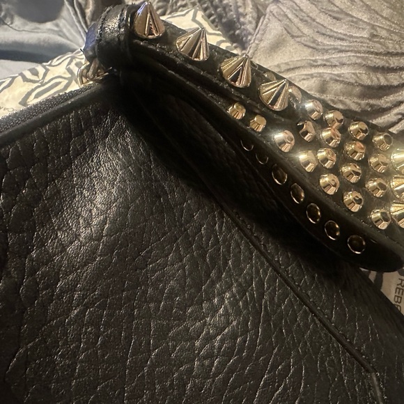 Rebecca Minkoff Black and Gold Studded Clutch box 4 - Picture 5 of 16